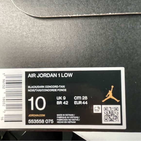 Air Jordan 1 Low Lakers Mens Size 10 Basketball Sneakers Shoes - Picture 9 of 9